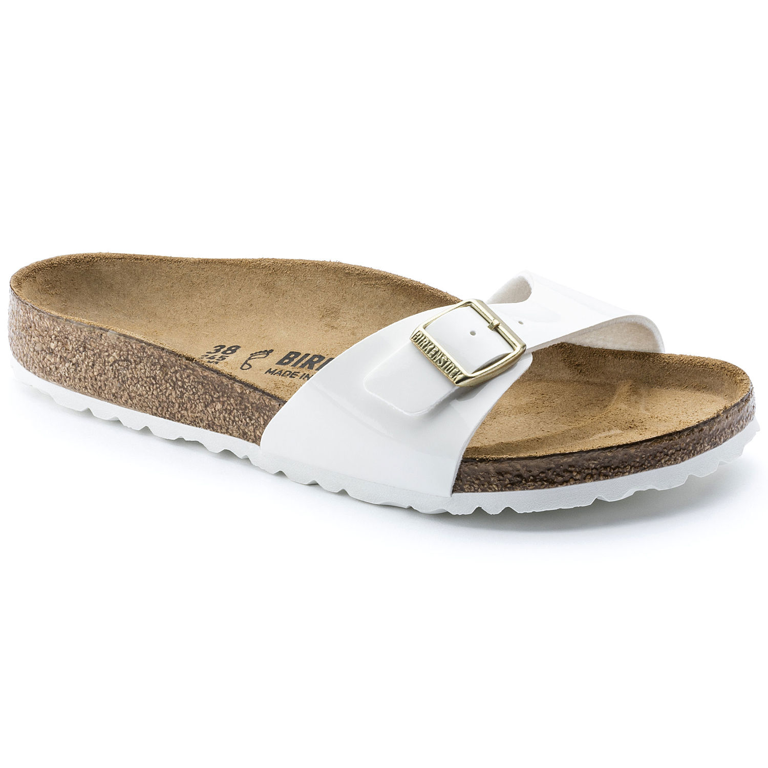 Ciabattine Birkenstock Madrid White Patent Birko Flor